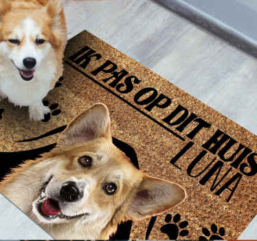 Vinyl vloerkleed met naam huisdieren - TenStickers