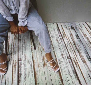 Vinylteppich Holzoptik blaugrüne Streifen - TenStickers