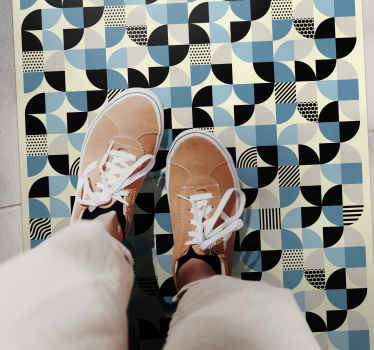 Vinylteppich modern Blaues Bauhaus Muster - TenStickers