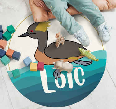 Tapis vinyle Grèbe à cou noir personnalisable - TenStickers