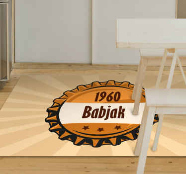 Vinylový koberec veko fľaše s menom - Tenstickers