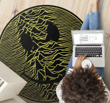 Pulsar smiley face bedroom rug - TenStickers