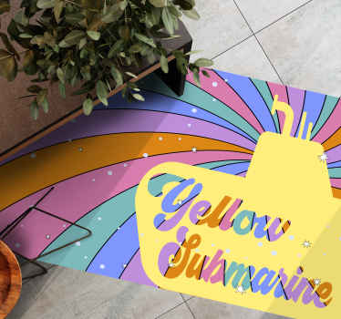 Yellow submarine living room rug - TenStickers