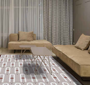 Tapis vinyle Art Déco motif rouge et blanc - TenStickers