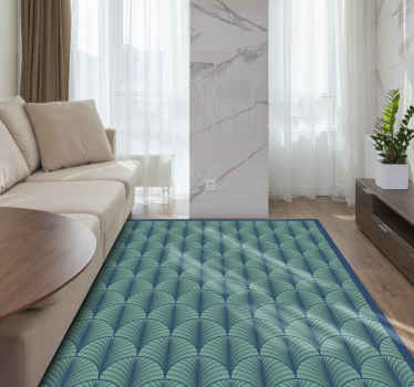 Tapis vinyle Art Déco motif vert et bleu - TenStickers