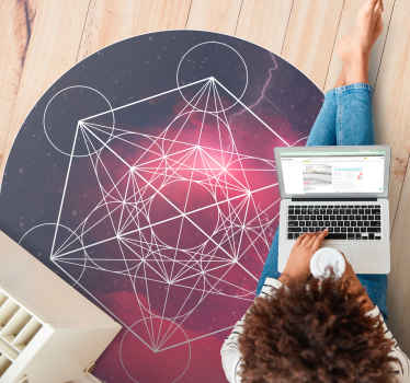 Alfombra vinílica mandala Símbolo Metatrón - TenVinilo