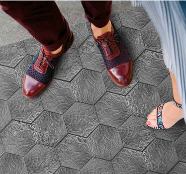 Alfombra vinílica gris hidráulica Panot Gaudí - TenVinilo