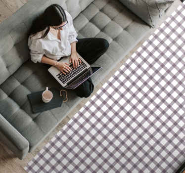 Lilac Gingham texture carpet - TenStickers
