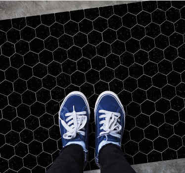 Alfombra de vinilo geométrica damero hexagonal - TenVinilo