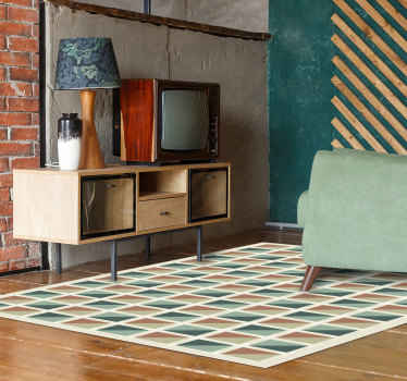 Alfombra vinilo salón damero vintage - TenVinilo