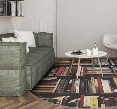 Alfombra vinílica vintage libros desordenados - TenVinilo