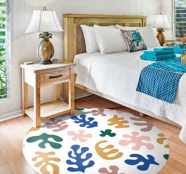Tapis vinyle rond chambre abstrait coloré - TenStickers