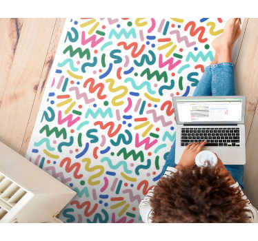 Abstract coloured shapes modern rug - TenStickers