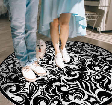 Tapis vinyle motif floral de style gothique - TenStickers