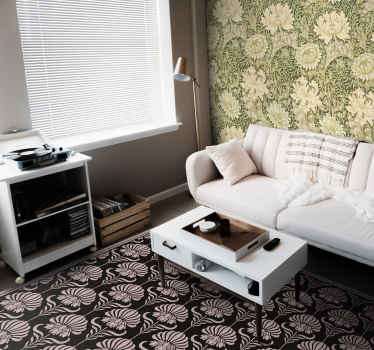 Tapis vinyle noir motifs Art Nouveau - TenStickers