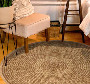 Elegant brown pattern mandala vinyl carpet - TenStickers