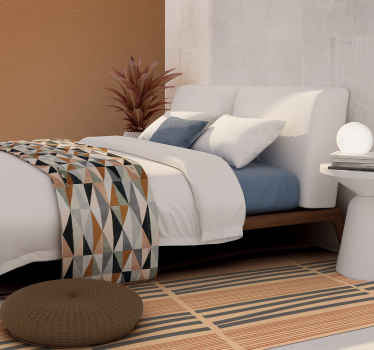 Layered striped elegance bedroom vinyl rug - TenStickers