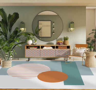 Tapete vinílico moderno círculos geométricos ensolarados - TenStickers