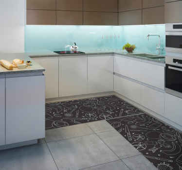 Alfombra vinílica para cocina elementos - TenVinilo