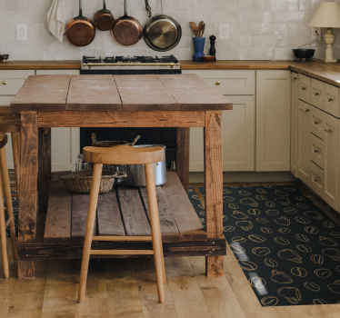 Alfombra de vinilo cocina Alfombra cocina café - TenVinilo