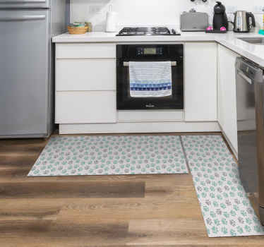 Alfombra de cocina patrón de patitas - TenVinilo