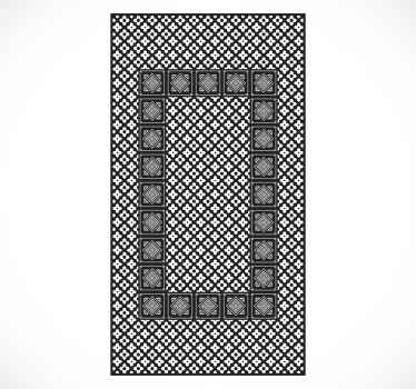 Black and white tiles vinyl kitchen mat - TenStickers