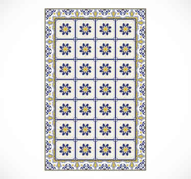 Vintage tiles kitchen vinyl rug - TenStickers