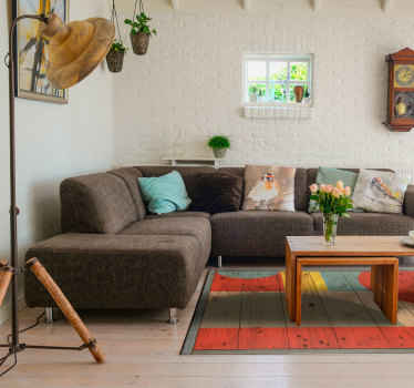 Vinylteppich Holzoptik bunte geometrische Formen - TenStickers