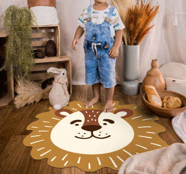 Tapis vinyle animal tête de lion - TenStickers