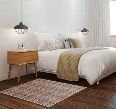 Brown plaid pattern modern geometric rug - TenStickers