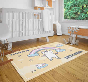 Alfombra vinílica infantil Caticorns - TenVinilo