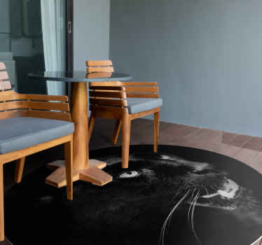 Tapis vinyle portrait d'une panthère noire - TenStickers