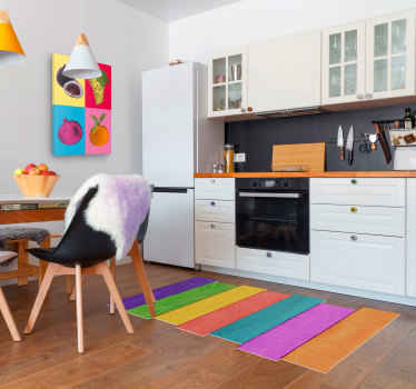 Alfombra vinílica madera tablones multicolor - TenVinilo