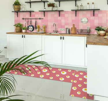 Spiegelei-ontwerp vinyl vloerkleed keuken - TenStickers
