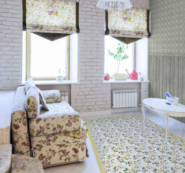 Yellow cottagecore flowers Vintage rug - TenStickers