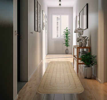 Jute tekstur rektangel hallway tæppe - TenStickers