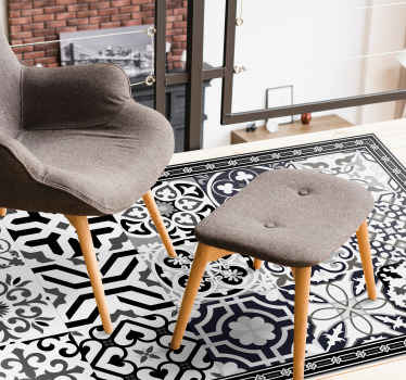 乙烯基地毯 花卉装饰暗色调 - TenStickers