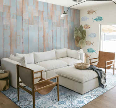 Alfombra vinilo salón azulejos mediterráneos - TenVinilo