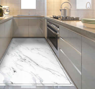 Vinyl teppich küche weißer mamor - TenStickers