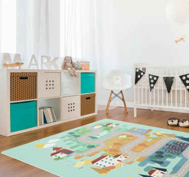 Roads to play bedroom vinyl rug - TenStickers