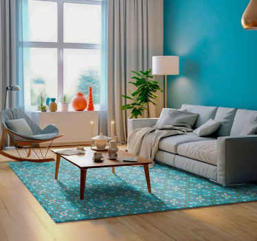 Vinylový koberec retro modrá hydraulická dlažba - Tenstickers