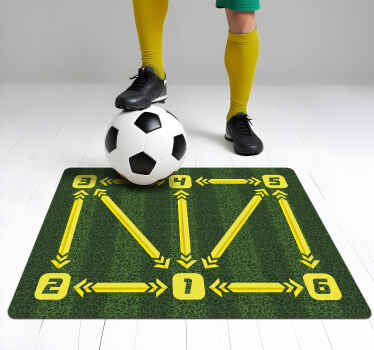 Football training rectangular floor rug - TenStickers