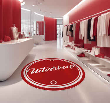 Rode tekst verkoop Rond vinyl tapijt - TenStickers