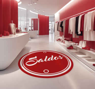 Tapete vinílico formato redondo vendas de texto com círculo verme - TenStickers