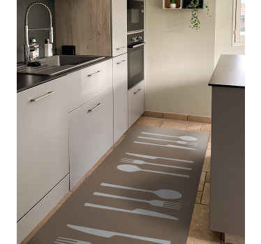 fork knife and spoon kitchen vinyl carpet - TenStickers