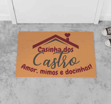 Tapete vinílico entrada bem-vindo casa com nome - TenStickers