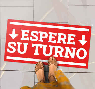 Alfombra vinílica roja espere su turno - TenVinilo