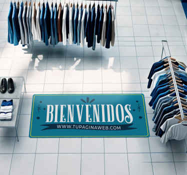 Alfombra vinilo Bienvenidos con página web - TenVinilo