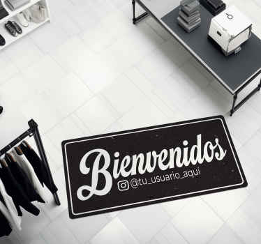 Alfombra vinilo Bienvenidos y usuario Instagram - TenVinilo