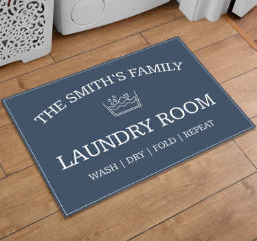 Family Laundry Room Personalised Floor Rug - TenStickers